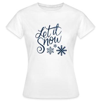 Lass es schneien Weihnachten Fane Vintage Design - Frauen T-Shirt - Weiß - Vorne - AI Model Female 172 dark (172cm)