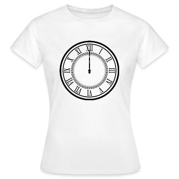 clock watch clock time time - Women's T-Shirt - white - Front - AI Model Female 172 dark (172cm)