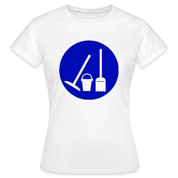 Nettoyage Nettoyage Nettoyage dame balai wischmop66 - T-shirt Femme - blanc - Devant - AI Model Female 172 dark (172cm)