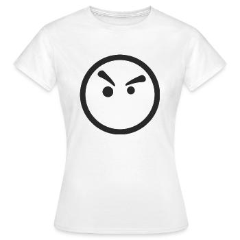 Smiley en colère - T-shirt Femme - blanc - Devant - AI Model Female 172 dark (172cm)