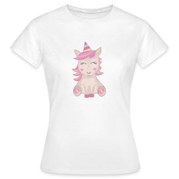 Licorne | Cheval | poney - T-shirt Femme - blanc - Devant - AI Model Female 172 dark (172cm)