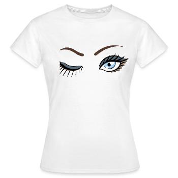 Clin d’œil des yeux - T-shirt Femme - blanc - Devant - AI Model Female 172 dark (172cm)