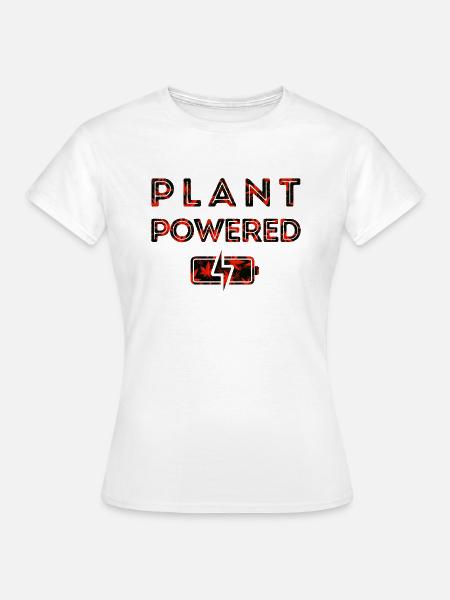 Plant Powered - rot - Frauen T-Shirt - Weiß