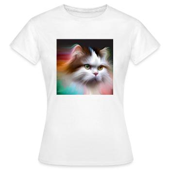 Chat mignon dans l’art numérique - T-shirt Femme - blanc - Devant - AI Model Female 172 dark (172cm)