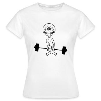 training gewicht heben bodybuilder fitness stark s - Frauen T-Shirt - Weiß - Vorne - AI Model Female 172 dark (172cm)