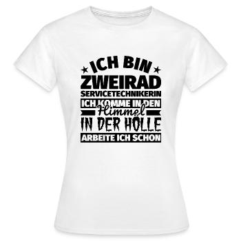 Zweirad-Servicetechnikerin Geschenk lustig Himmel - Frauen T-Shirt - Weiß - Vorne - AI Model Female 172 dark (172cm)