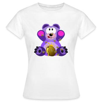 Teddybaer und Honig in Lila - Frauen T-Shirt - Weiß - Vorne - AI Model Female 172 dark (172cm)