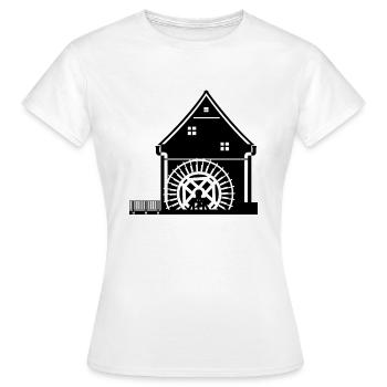 windmill windmill wind turbine windrad6 - Women's T-Shirt - white - Front - AI Model Female 172 dark (172cm)