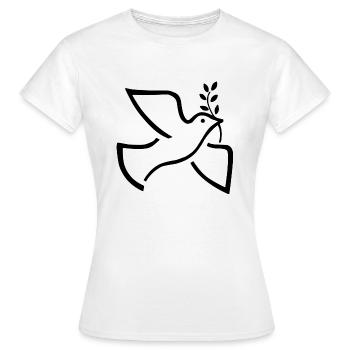 weltfrieden auf erden world peace on earth love21 - Frauen T-Shirt - Weiß - Vorne - AI Model Female 172 dark (172cm)