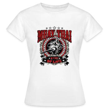 Muay Thai Boxing - Frauen T-Shirt - Weiß - Vorne - AI Model Female 172 dark (172cm)