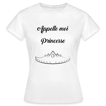 PRINCESSE - T-shirt Femme - blanc - Devant - AI Model Female 172 dark (172cm)