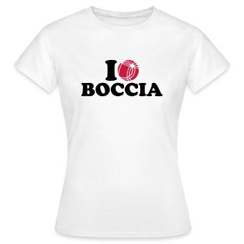 I love Boccia - Women's T-Shirt - white - Front - AI Model Female 172 dark (172cm)