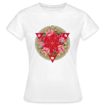 abstract rose 01 - Women's T-Shirt - white - Front - AI Model Female 172 dark (172cm)