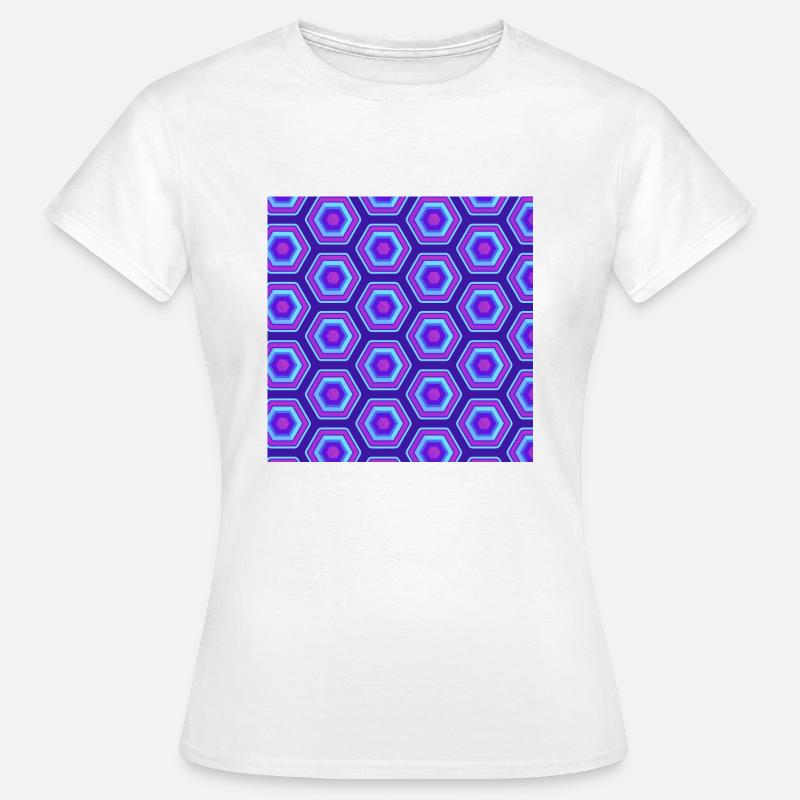 Check pattern pink pink blue checkered neon - Women's T-Shirt - white