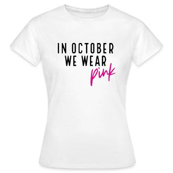 Kollektion 'Pinktober' - Frauen T-Shirt - Weiß - Vorne - AI Model Female 172 dark (172cm)