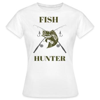 Fish Hunter Tshirt Angler Geschenk - Frauen T-Shirt - Weiß - Vorne - AI Model Female 172 dark (172cm)