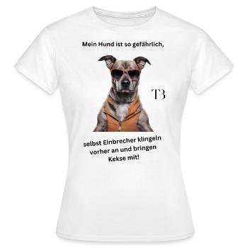 Der gefährliche Hund - Frauen T-Shirt - Weiß - Vorne - AI Model Female 172 dark (172cm)