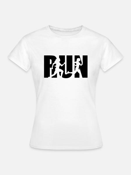 Run, Laufen, Läuferin - Frauen T-Shirt - Weiß