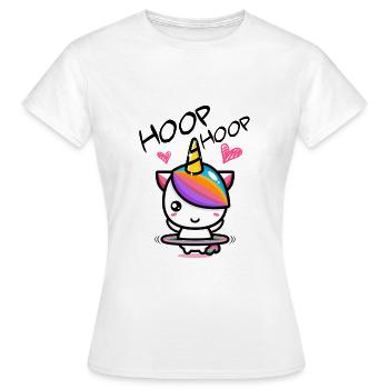 Hoop Hoop Sweet Unicorn with Hula Mature - Women's T-Shirt - white - Front - AI Model Female 172 dark (172cm)