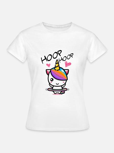 Hoop Hoop Sweet Unicorn with Hula Mature - Women's T-Shirt - white