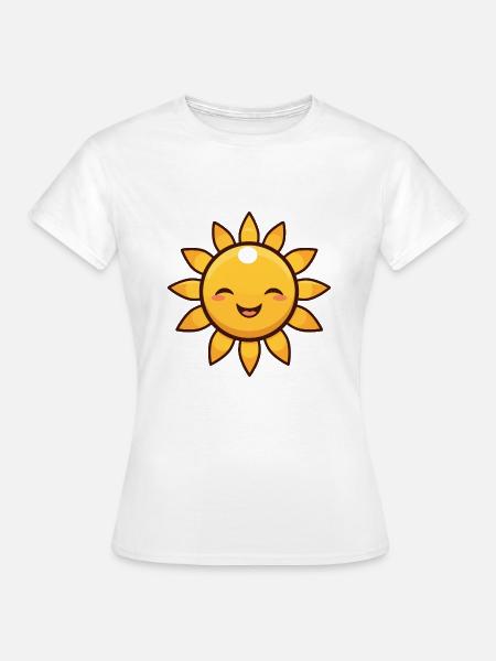 Lachende Sonne Sommer Spass Geschenk - Frauen T-Shirt - Weiß