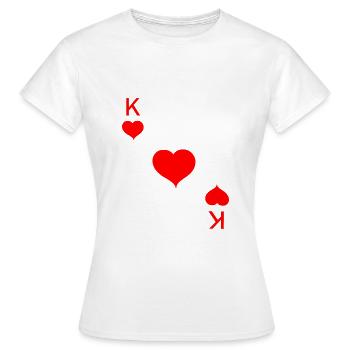 Coeur roi carte poker carnaval - T-shirt Femme - blanc - Devant - AI Model Female 172 dark (172cm)