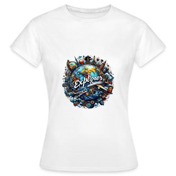 Reise Abenteuer Tourismus Backpacking Weltreise - Frauen T-Shirt - Weiß - Vorne - AI Model Female 172 dark (172cm)