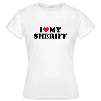 Sheriff - Frauen T-Shirt - Weiß - Vorne - AI Model Female 172 dark (172cm)