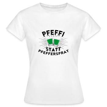Pfeffi statt Pfefferspray - Frauen T-Shirt - Weiß - Vorne - AI Model Female 172 dark (172cm)