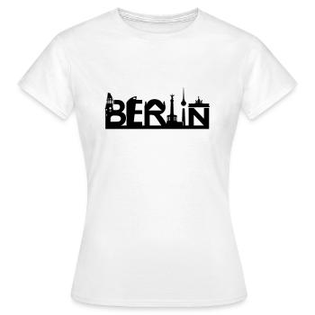 Berlin skyline with sights - Women's T-Shirt - white - Front - AI Model Female 172 dark (172cm)