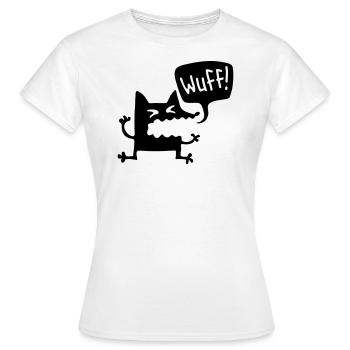 wuff - Hund - Frauen T-Shirt - Weiß - Vorne - AI Model Female 172 dark (172cm)