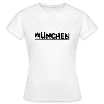 München Skyline mit Sehenswürdigkeiten - Frauen T-Shirt - Weiß - Vorne - AI Model Female 172 dark (172cm)