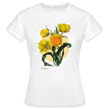 Tulip | Botanical Illustration | for spring - Women's T-Shirt - white - Front - AI Model Female 172 dark (172cm)