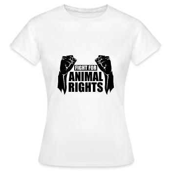ANIMAL RIGHTS VEGAN - Frauen T-Shirt - Weiß - Vorne - AI Model Female 172 dark (172cm)