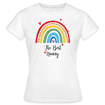 Den bedste barnepige regnbuehjerte gave - Dame-T-shirt - hvid - Foran - AI Model Female 172 dark (172cm)