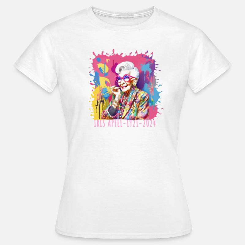 Bunt, Graffiti, illustration, Iris Apfel - Frauen T-Shirt - Weiß