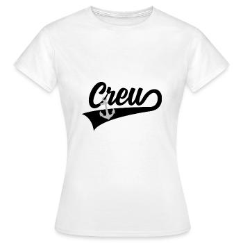 CREW STAFF BESATZUNG TEAM BOOT - Frauen T-Shirt - Weiß - Vorne - AI Model Female 172 dark (172cm)