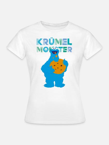 Sesamstraße Krümelmonster Riesencookie - Frauen T-Shirt - Weiß