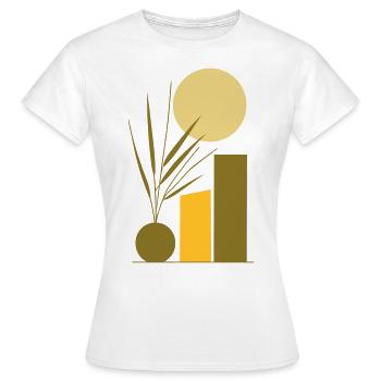 Équilibre géométrique – Art abstrait de la nature - T-shirt Femme - blanc - Devant - AI Model Female 172 dark (172cm)