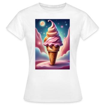 Erdbeer-Waffel - Frauen T-Shirt - Weiß - Vorne - AI Model Female 172 dark (172cm)
