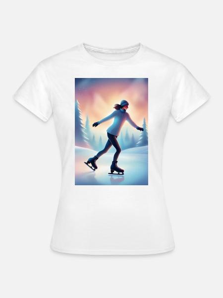 Eiskunstläuferin Frau - Frauen T-Shirt - Weiß