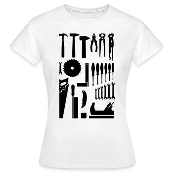 Outils bricolage Menuisier Charpentier - T-shirt Femme - blanc - Devant - AI Model Female 172 dark (172cm)