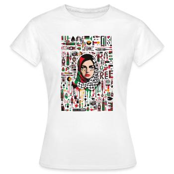 Palästina frei 05 - Frauen T-Shirt - Weiß - Vorne - AI Model Female 172 dark (172cm)