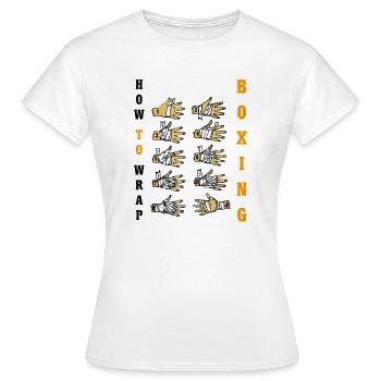 How to Wrap Boxing Bandagen Boxen Motiv Kampfsport - Frauen T-Shirt - Weiß - Vorne - AI Model Female 172 dark (172cm)