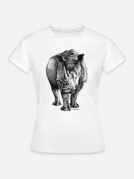 Scribbled Rhino - Frauen T-Shirt - Weiß