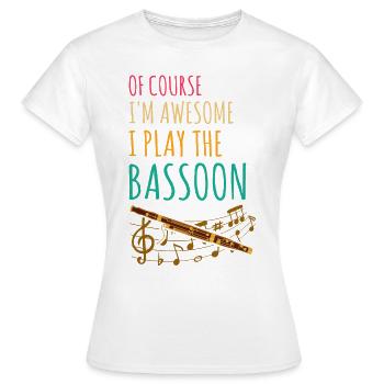 Instrument à vent en bois et instrument à vent basson - T-shirt Femme - blanc - Devant - AI Model Female 172 dark (172cm)
