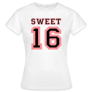 SWEET 16 - Frauen T-Shirt - Weiß - Vorne - AI Model Female 172 dark (172cm)