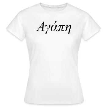 Griechisch "Liebe" - Frauen T-Shirt - Weiß - Vorne - AI Model Female 172 dark (172cm)