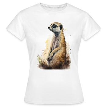 Suricate mignon mignon - T-shirt Femme - blanc - Devant - AI Model Female 172 dark (172cm)