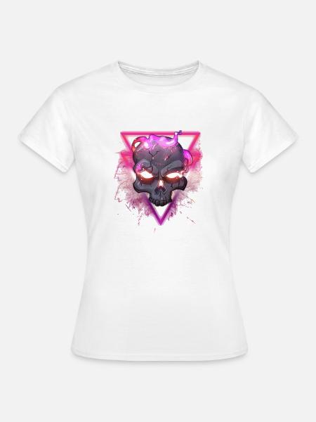 Skull in triangle - Frauen T-Shirt - Weiß